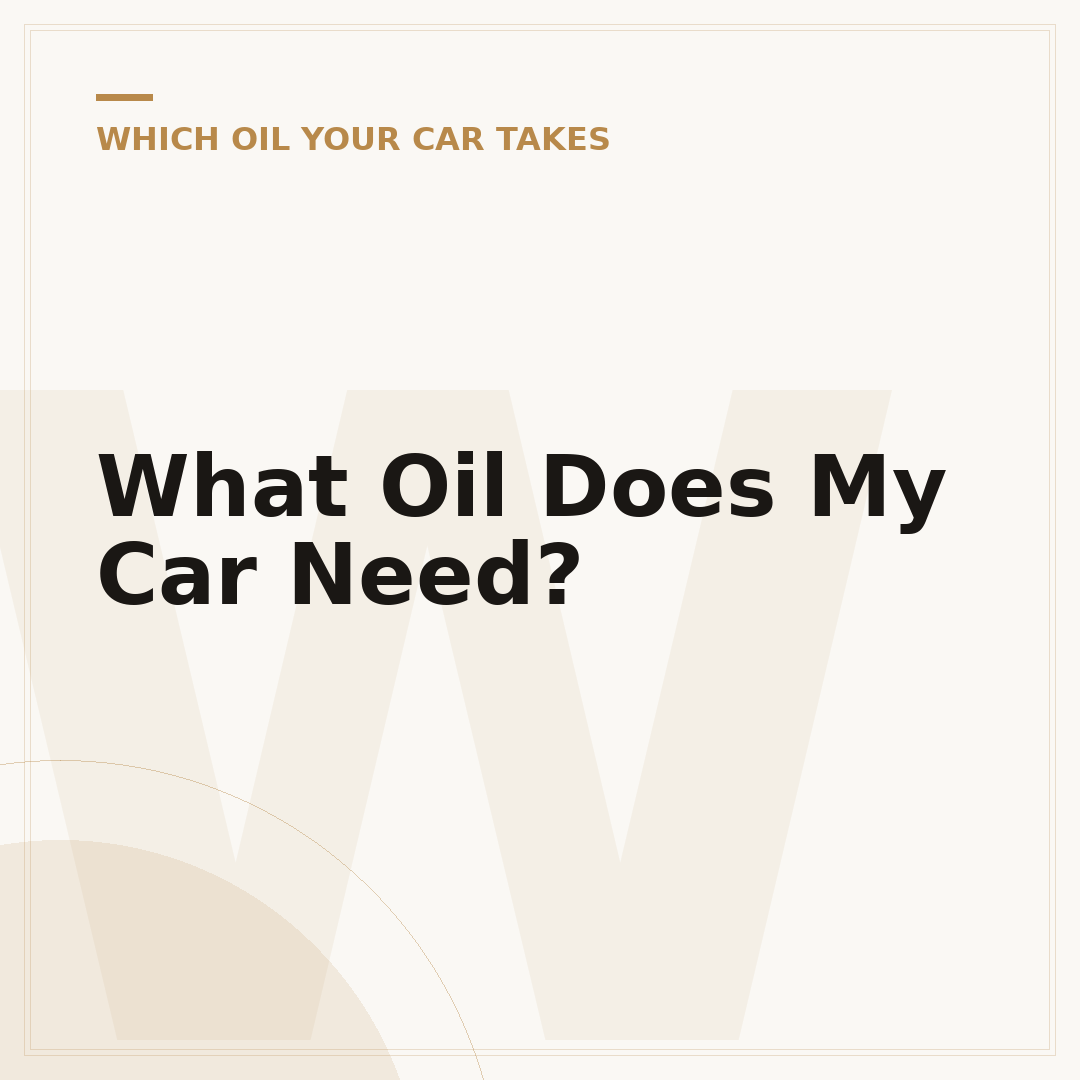 What Oil Does My Car Need?