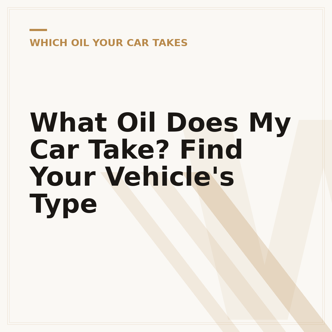 What Oil Does My Car Take? Find Your Vehicle's Type
