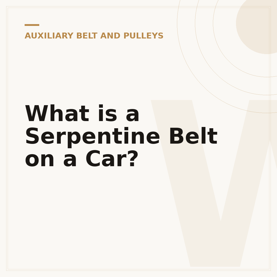 What is a Serpentine Belt on a Car?