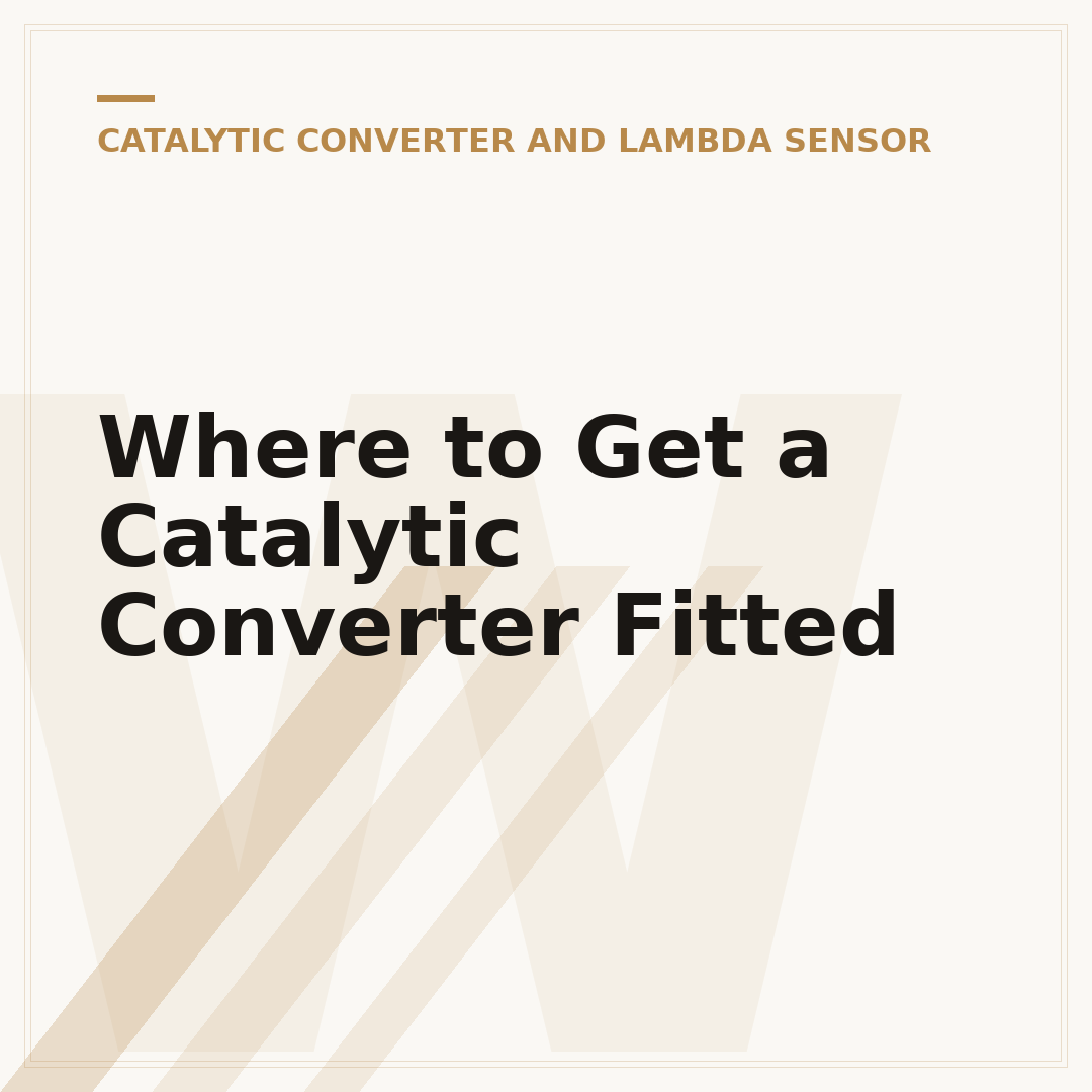 Where to Get a Catalytic Converter Fitted
