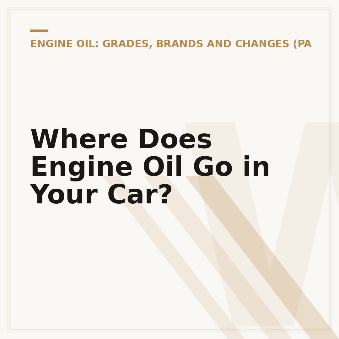 Where Does Engine Oil Go in Your Car?